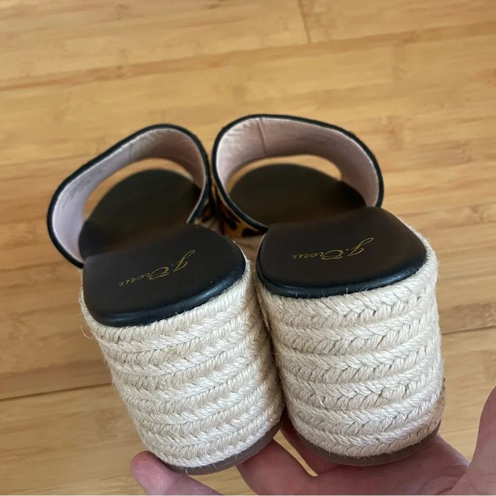 NEW J. Crew Calf Hair Camilla Espadrille Slide Sandals
